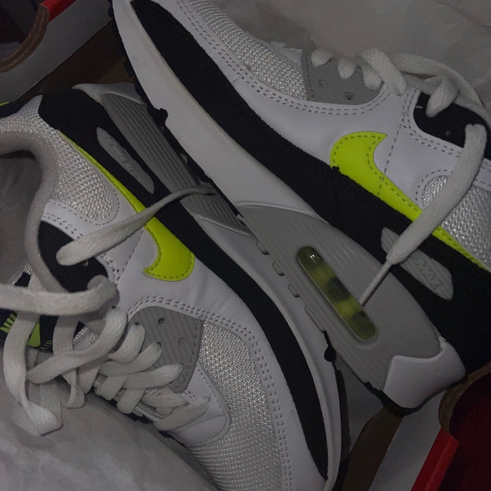 Nike Air Max White and Neon Sneakers